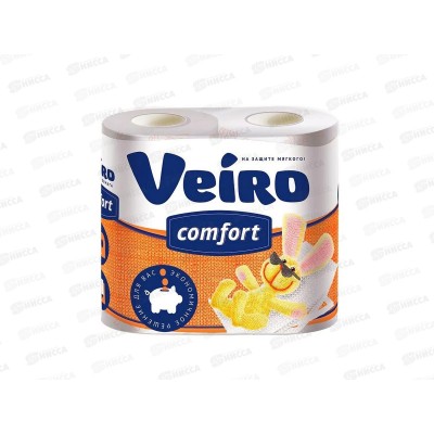 Бумага туалетная Linia Veiro Comfort 2-слойная  4рул  5С24 4*12 *48
