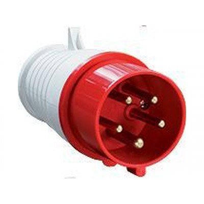 Вилка TDM прямая каучук 3P+PE 380В IP44, 0006 *10/100 Вилка TDM прямая каучук 3P+PE 380В IP44, 0006 *10/100