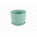 Кашпо ВЯЗАНИЕ D135мм с поддоном фисташковый М3119 *12 Кашпо ВЯЗАНИЕ D135мм с поддоном фисташковый М3119 *12