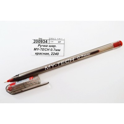 Ручка шариковая MY-TECH 0.7мм красная, 2240 *25/2000