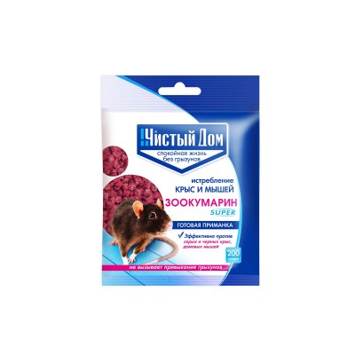 Чистый дом гранулы Зоокумарин Супер от грызунов 200г *50 Чистый дом гранулы Зоокумарин Супер от грызунов 200г *50