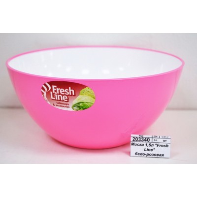 Миска 1,5л &quotFresh Line" бело-розовая М701БР *40