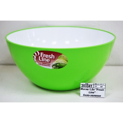 Миска 1,5л &quotFresh Line&quot бело-зеленая М701БЗ *40