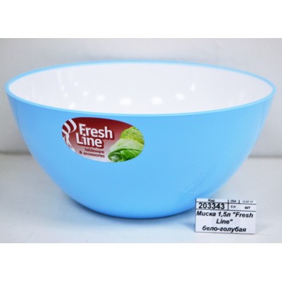 Миска 1,5л &quotFresh Line" бело-голубая М701БГ *40