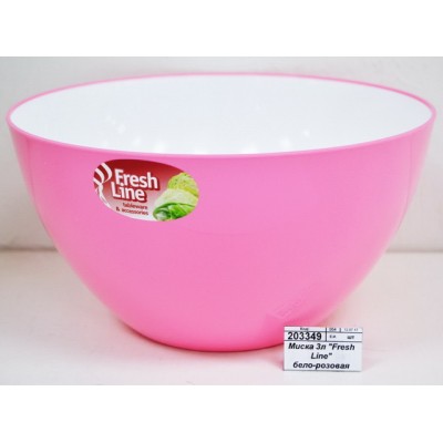 Миска 3л "Fresh Line" бело-розовая М703БР *22 Миска 3л "Fresh Line" бело-розовая М703БР *22
