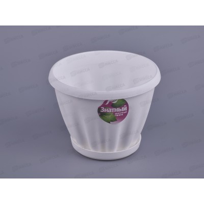 Горшок Знатный D140мм 1л с подставкой Белый М301Б *72 Горшок Знатный D140мм 1л с подставкой Белый М301Б *72