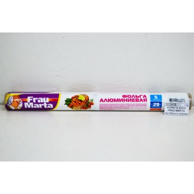 ФОЛЬГА алюминиевая FRAU MARTA 5м*29см в пленке *50 ФОЛЬГА алюминиевая FRAU MARTA 5м*29см в пленке *50