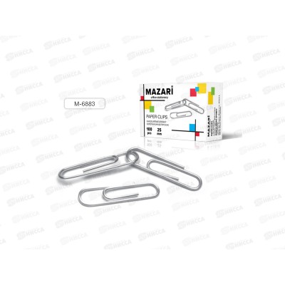 Скрепки MAZARI 25мм 100шт, оцинк., М-6883 *10/120
