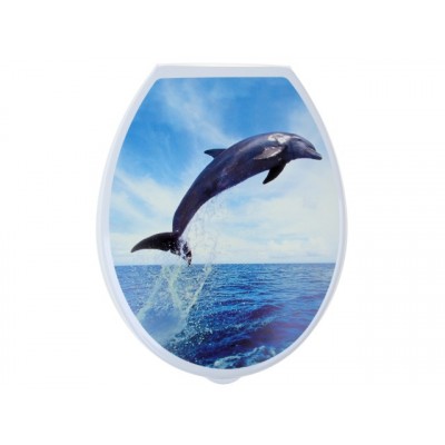 Сиденье на унитаз МП с рисунком Дельфин *10 Сиденье на унитаз МП с рисунком Дельфин *10