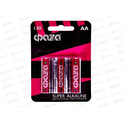 Батарейки ФАZA LR6 Super Alkaline, BL-4 *4/48/576 Батарейки ФАZA LR6 Super Alkaline, BL-4 *4/48/576