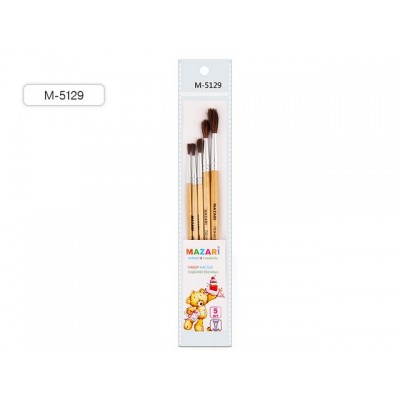 Кисти набор MAZARI 5шт. пони (1,2,3, 4, 5), M-5129 *10/50