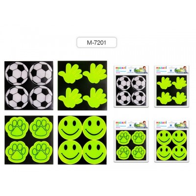 Светоотражающая наклейка Mazari  Микс 4 шт,фигурные M-7201*240