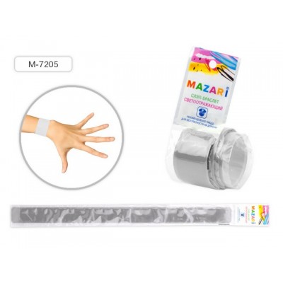 Светоотражающий слэп-браслет  "Серебристый" М-7205 *360