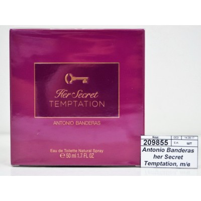 Antonio Banderas her Secret Temptation, туалетная вода 50мл женская М Antonio Banderas her Secret Temptation, туалетная вода 50мл женская М
