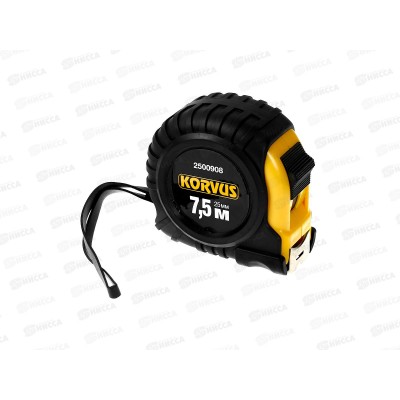 Рулетка 7,5м*25мм,2500908 обрезиненный корпус  *6/60