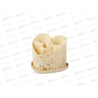 !!!Подставка под столовые приборы &quotСердце&quot (бежевая) М6253 *24