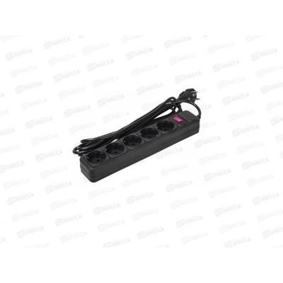 Сетевой фильтр ФАZA  5розеток, 1.8м, FOP-05GS-180 черный *25