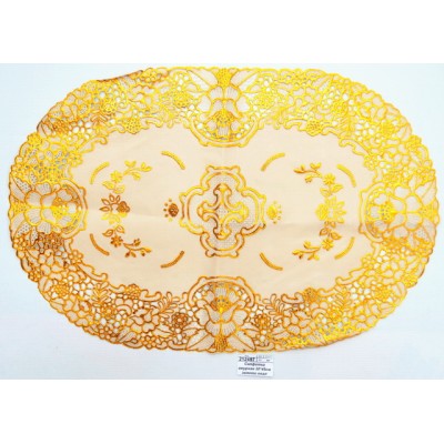 Салфетка ажурная 30*45см золото овальная винил (046378) Ж *12 Салфетка ажурная 30*45см золото овальная винил (046378) Ж *12