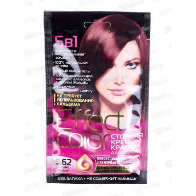 Effect Color крем-краска для волос Спелая вишня 50мл, 5.62 *15 Effect Color крем-краска для волос Спелая вишня 50мл, 5.62 *15