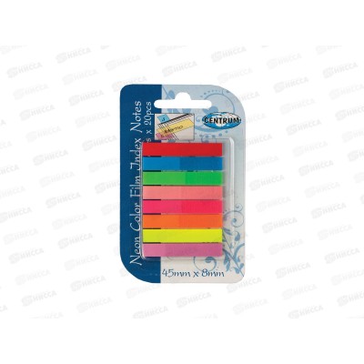Закладки самоклеящиеся CENTRUM 8 цветов, 20 листов, 45*8мм, 83504 *20/720 Закладки самоклеящиеся CENTRUM 8 цветов, 20 листов, 45*8мм, 83504 *20/720