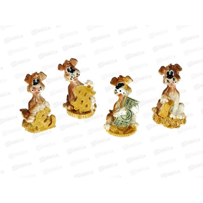 Фигурка Собака 4*2,5см 4 дизайна полистоун 398-196 г