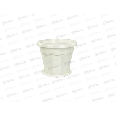 Горшок цветочный  &quotГармония&quot 0,7л с поддоном (белый) *30 М1408