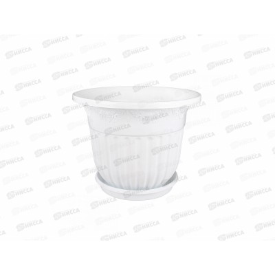 Горшок-кашпо цветочный  &quotЛозанна&quot 1,5л  на подставке (белый) *30 М1610