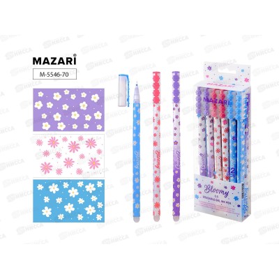 Ручка пишет-стирает MAZARI Bloomy синяя, игла 0.5, M-5546 *12/144/1728