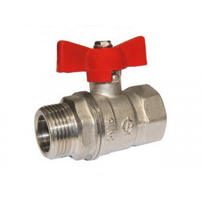 Кран шаровый DN-20 Стандарт 231 бабочка Внутренняя*Наружная резьба никель ГАЛЛОП