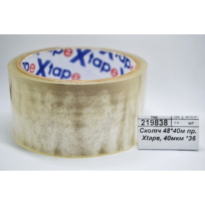 Скотч 48*40м прозрачный Xtape МЕТР+, 40мкм *36 Скотч 48*40м прозрачный Xtape МЕТР+, 40мкм *36