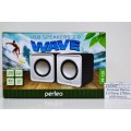 Колонки Perfeo 2.0 Wave, 2*3Вт, USB белый, PF-128-W