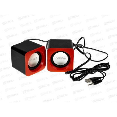 Колонки Perfeo 2.0 Wave, 2*3Вт, USB белый, PF-128-W