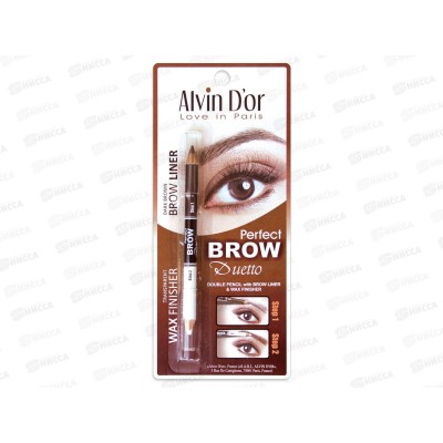 Алвин Дор карандаш+воск  дуэт для бровей Р1-4 №02 Dark Brown