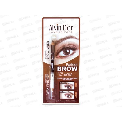 Алвин Дор карандаш+воск дуэт для бровей Р1-4 №02 Dark Brown Алвин Дор карандаш+воск дуэт для бровей Р1-4 №02 Dark Brown