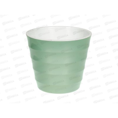 Горшок для цветов Лаура 1,4л Мята-белый *18 Горшок для цветов Лаура 1,4л Мята-белый *18