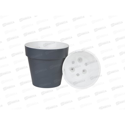 Горшок для цветов Протея 2,3л Антрацит-белый *12 Горшок для цветов Протея 2,3л Антрацит-белый *12