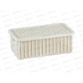 Коробка 3л ВЯЗАНИЕ с крышкой белый ротанг М2369 *12 Коробка 3л ВЯЗАНИЕ с крышкой белый ротанг М2369 *12