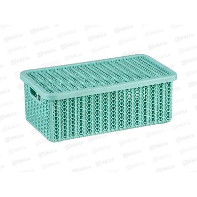 Коробка 3л ВЯЗАНИЕ с крышкой фисташковый М2369 *12 Коробка 3л ВЯЗАНИЕ с крышкой фисташковый М2369 *12