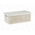 Коробка 6л ВЯЗАНИЕ с крышкой белый ротанг М2370 *6 Коробка 6л ВЯЗАНИЕ с крышкой белый ротанг М2370 *6