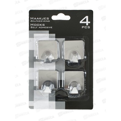 Крючки для полотенец 4шт на липе квадрат металлический (048190) Ж Крючки для полотенец 4шт на липе квадрат металлический (048190) Ж