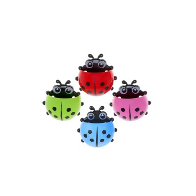 Подставка под зубные щетки Божья коровка на присосках, пластик (048201)  Ж Подставка под зубные щетки Божья коровка на присосках, пластик (048201)  Ж