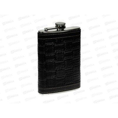 Фляжка 10 oz 300мл нерж+кожзам (048330)   Ж