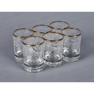 Набор стопок ЛЕЛЬ 50мл 6шт 1022-ГЗ Боярский грав отв зол *12 Набор стопок ЛЕЛЬ 50мл 6шт 1022-ГЗ Боярский грав отв зол *12