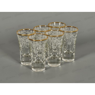 Набор стопок 60мл 6шт 1088-ГЗ Акация гравировка отвод золотом *8