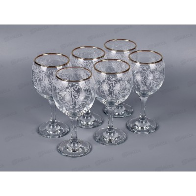 Набор фужеров 250мл 6шт 1711-ГЗ Акация гравировка отвод золотом *2