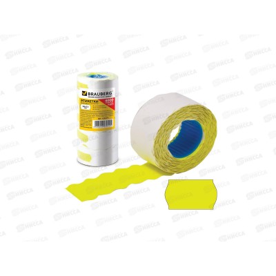 Ценники для этикеточного пистолета BRAU Волна 26*12мм 800шт желтые, 123577 *5/100 Ценники для этикеточного пистолета BRAU Волна 26*12мм 800шт желтые, 123577 *5/100