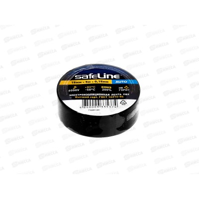 Изолента SAFELINE Auto 15мм, 5м черный *10/480