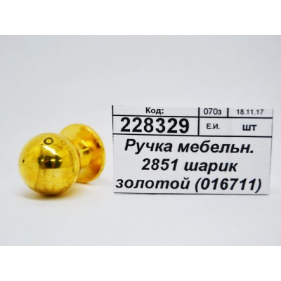 Ручка мебельная 2851 шариковая золотой (016711)  Ж