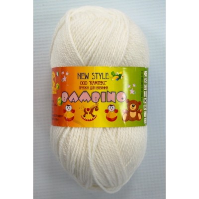 Пряжа Бамбино белый шерсть меринос35% акрил65% 50гр 150м 205 *10 Пряжа Бамбино белый шерсть меринос35% акрил65% 50гр 150м 205 *10