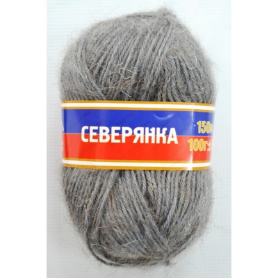 Пряжа Северянка шерсть 30%/верблюжья шерсть 5%/акрил 65% 100гр 150м серый 169 *10 Пряжа Северянка шерсть 30%/верблюжья шерсть 5%/акрил 65% 100гр 150м серый 169 *10